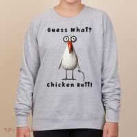 Guess What Chicken Butt Chicken Rooster Meme Funny Costume Women's Sweatshirt thumb 0