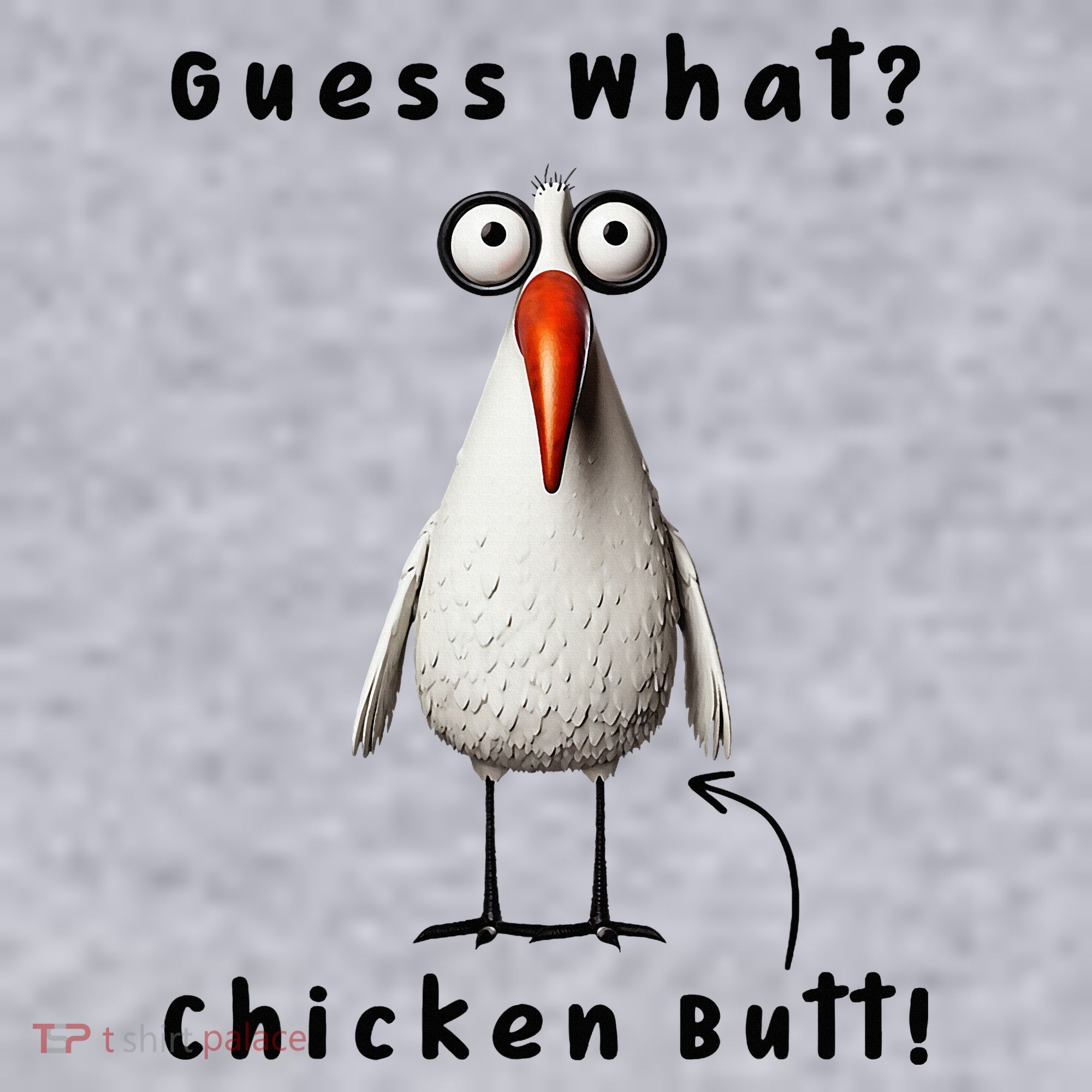 Guess What Chicken Butt Chicken Rooster Meme Funny Costume Women's Sweatshirt