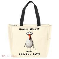 Guess What Chicken Butt Chicken Rooster Meme Funny Costume Tote Bag thumb 0