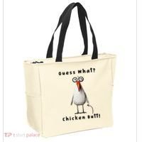 Guess What Chicken Butt Chicken Rooster Meme Funny Costume Tote Bag thumb 2