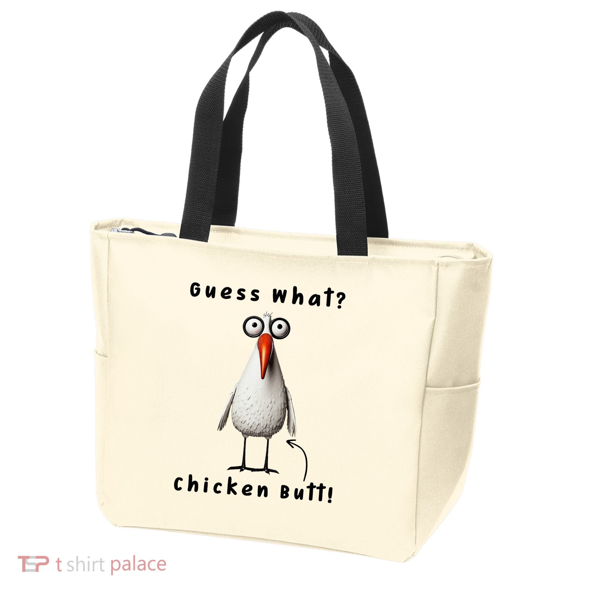 Guess What Chicken Butt Chicken Rooster Meme Funny Costume Tote Bag