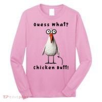 Guess What Chicken Butt Chicken Rooster Meme Funny Costume Long Sleeve Shirt thumb 0