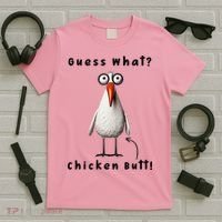 Guess What Chicken Butt Chicken Rooster Meme Funny Costume T-Shirt thumb 5