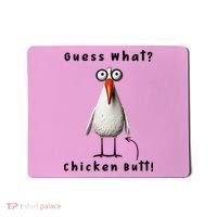 Guess What Chicken Butt Chicken Rooster Meme Funny Costume Mousepad thumb 0