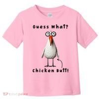 Guess What Chicken Butt Chicken Rooster Meme Funny Costume Toddler T-Shirt thumb 0