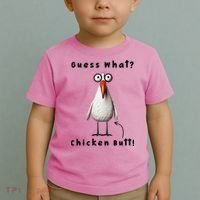 Guess What Chicken Butt Chicken Rooster Meme Funny Costume Toddler T-Shirt thumb 2