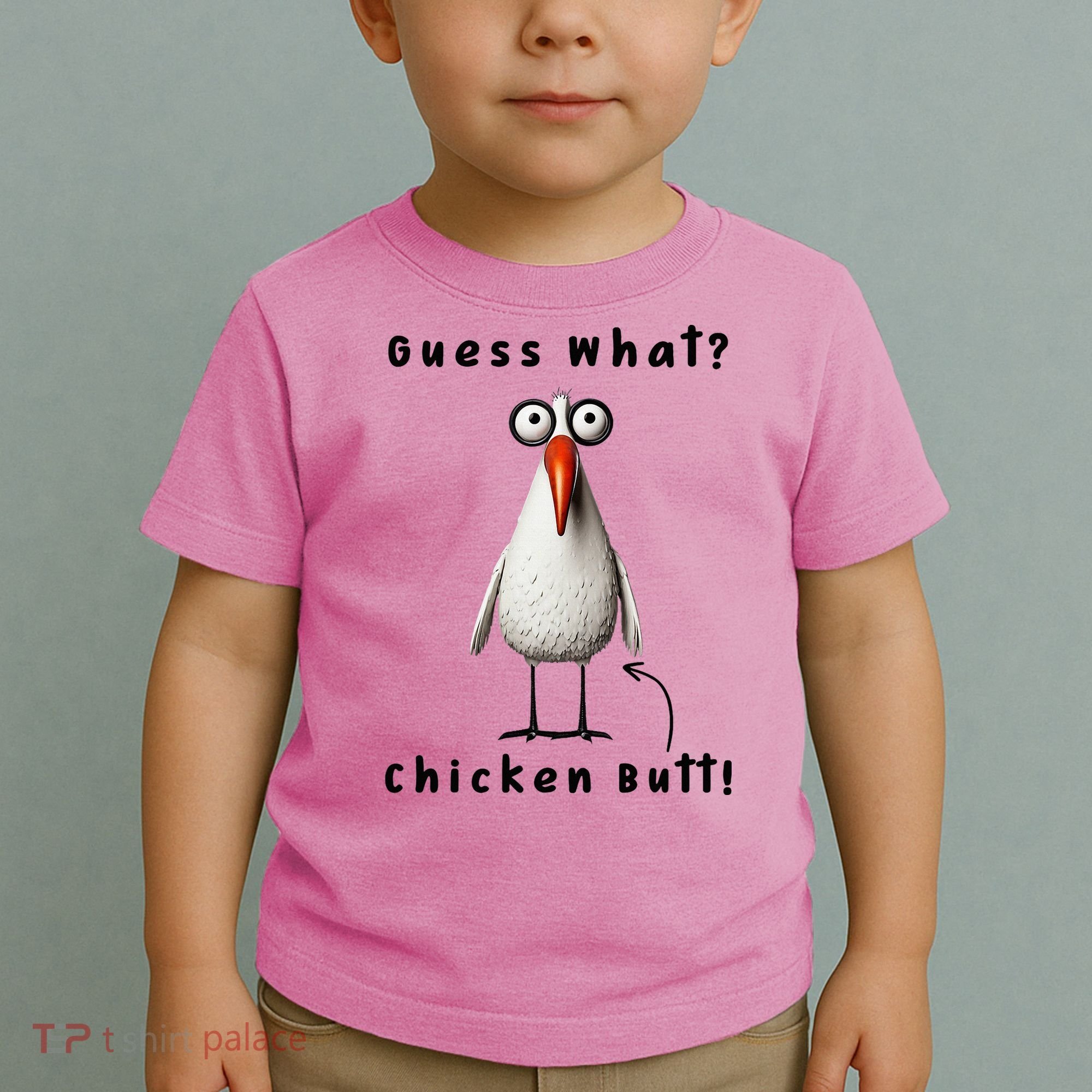 Guess What Chicken Butt Chicken Rooster Meme Funny Costume Toddler T-Shirt