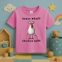 Guess What Chicken Butt Chicken Rooster Meme Funny Costume Toddler T-Shirt thumb 3