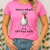 Guess What Chicken Butt Chicken Rooster Meme Funny Costume Women's T-Shirt thumb 2