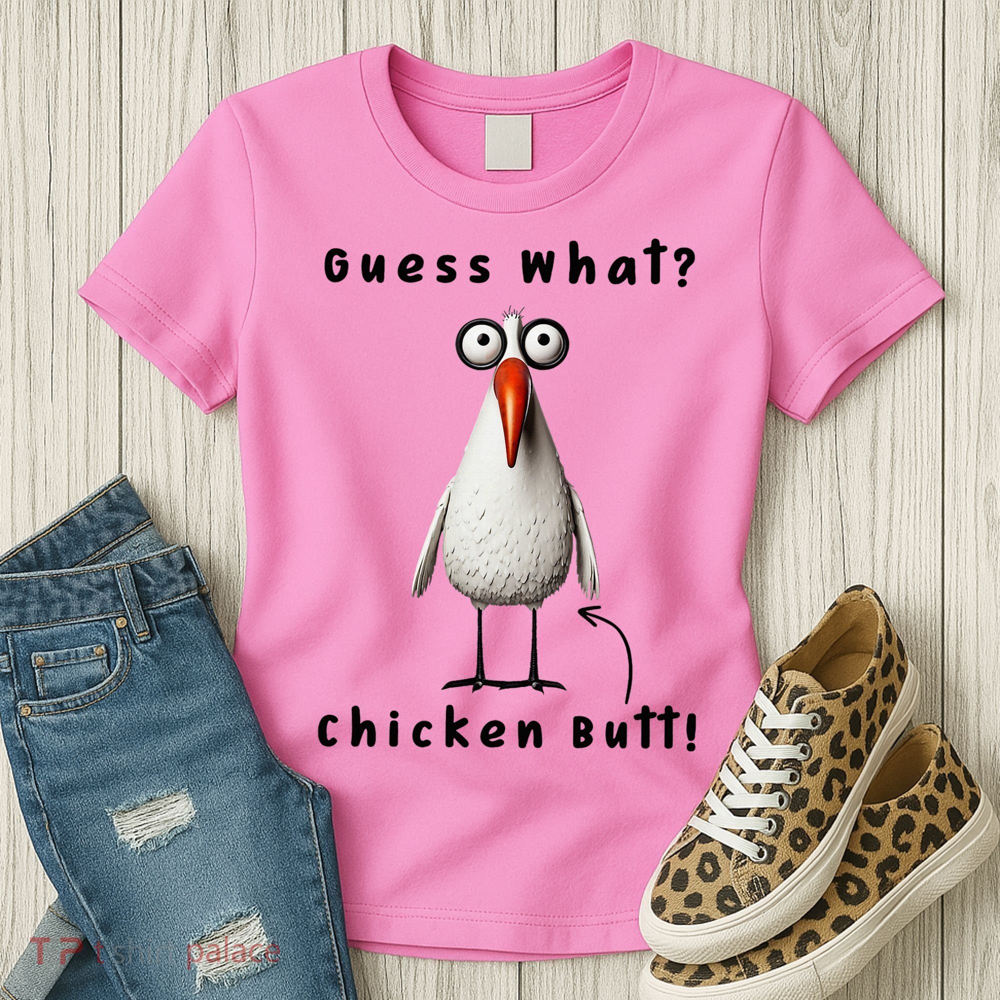 Guess What Chicken Butt Chicken Rooster Meme Funny Costume Women's T-Shirt