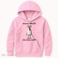 Guess What Chicken Butt Chicken Rooster Meme Funny Costume Kids Hoodie thumb 0