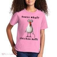 Guess What Chicken Butt Chicken Rooster Meme Funny Costume Kids T-Shirt thumb 2