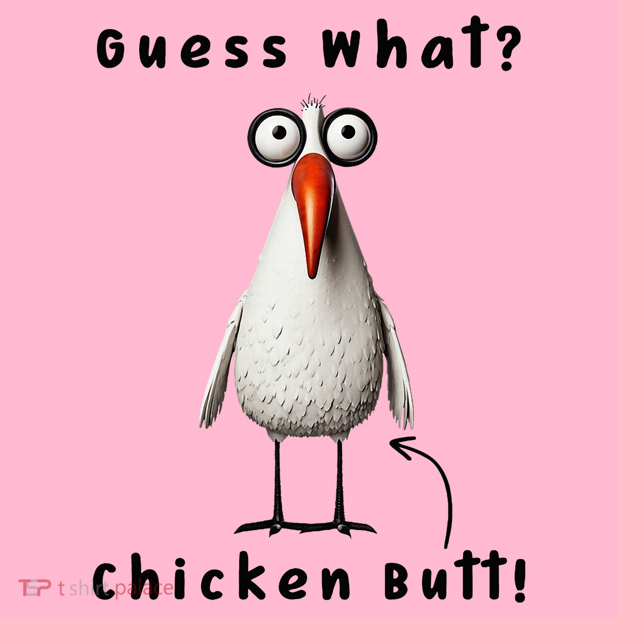Guess What Chicken Butt Chicken Rooster Meme Funny Costume Kids T-Shirt