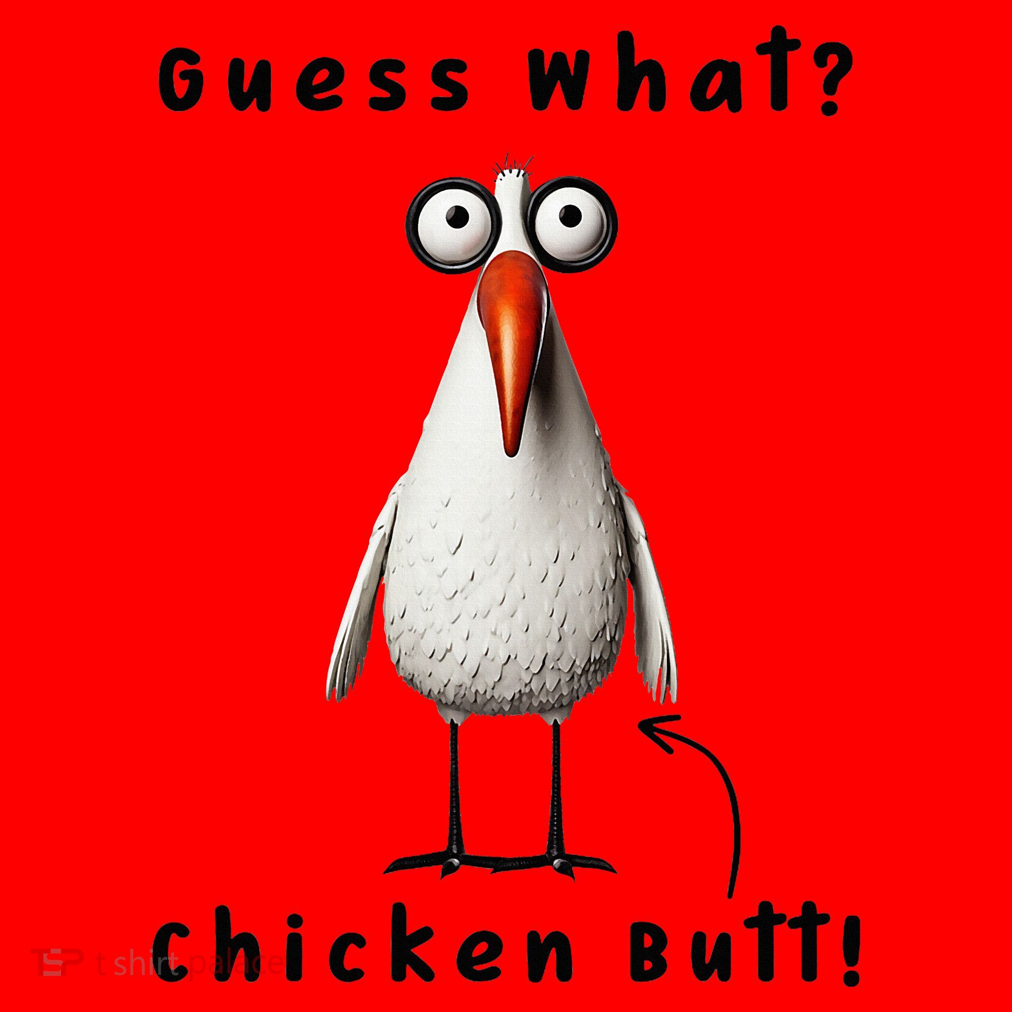 Guess What Chicken Butt Chicken Rooster Meme Funny Costume Santa Hat