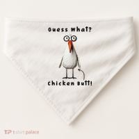 Guess What Chicken Butt Chicken Rooster Meme Funny Costume USA-Made Doggie Bandana thumb 0