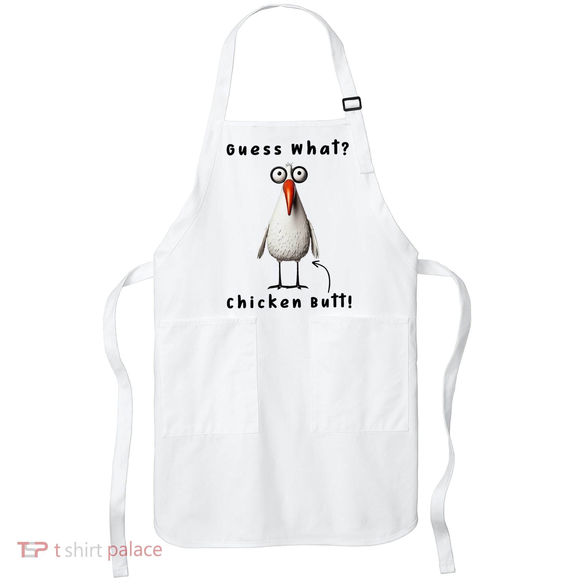 Guess What Chicken Butt Chicken Rooster Meme Funny Costume Apron
