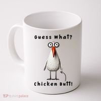 Guess What Chicken Butt Chicken Rooster Meme Funny Costume Coffee Mug thumb 0