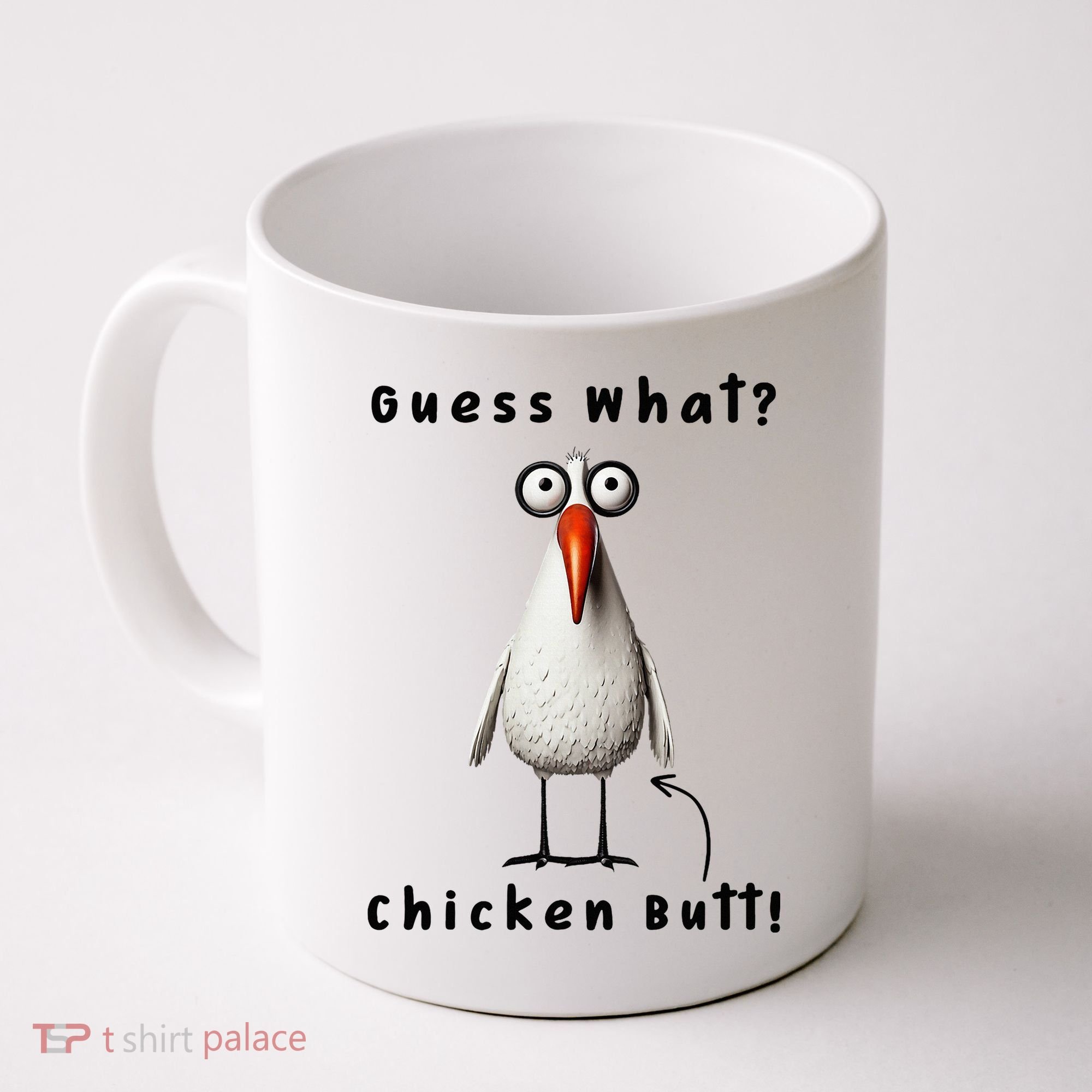 Guess What Chicken Butt Chicken Rooster Meme Funny Costume Coffee Mug