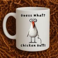 Guess What Chicken Butt Chicken Rooster Meme Funny Costume Coffee Mug thumb 2