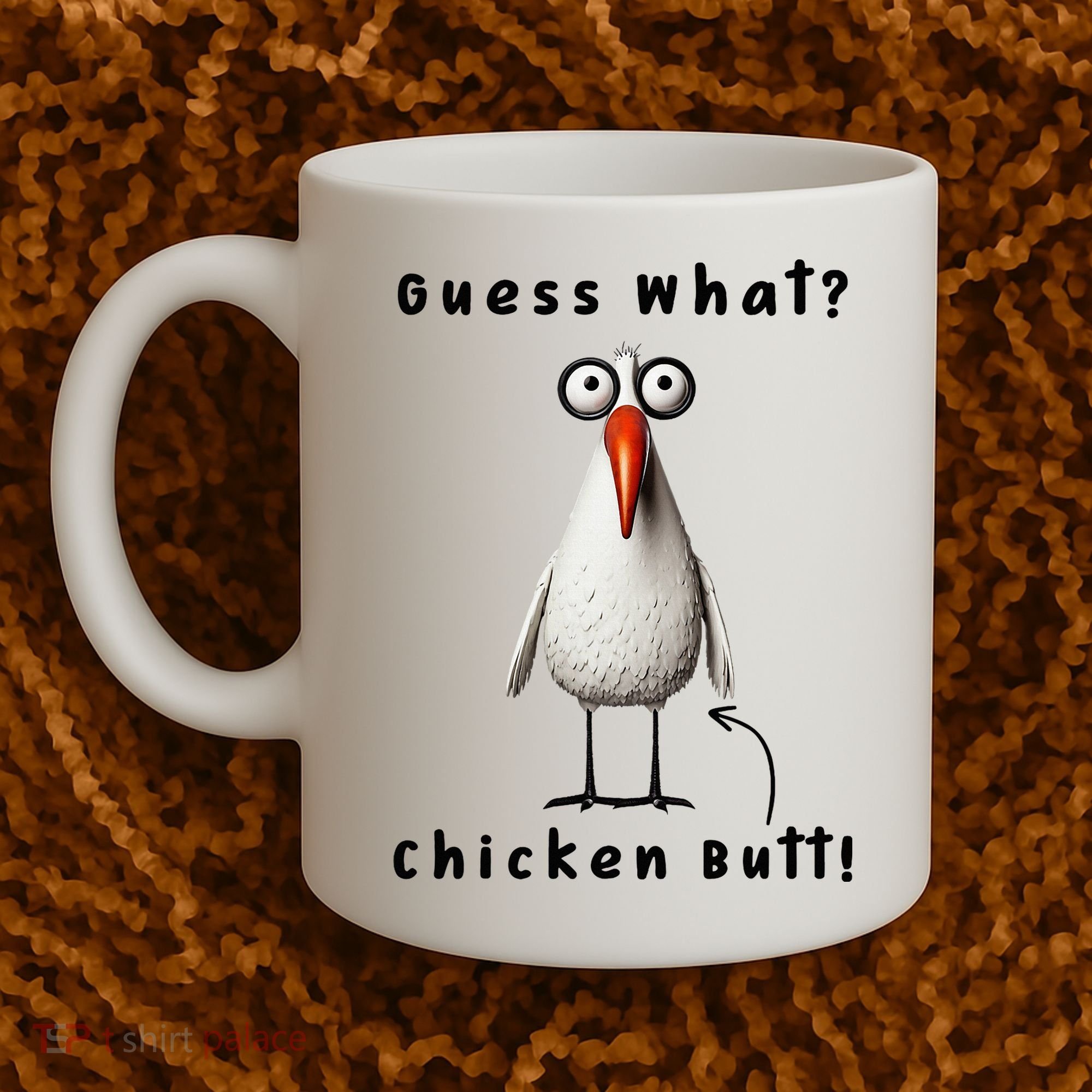 Guess What Chicken Butt Chicken Rooster Meme Funny Costume Coffee Mug