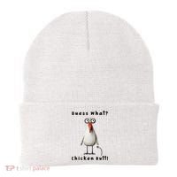 Guess What Chicken Butt Chicken Rooster Meme Funny Costume Beanie thumb 0