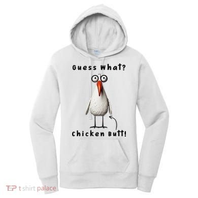 Guess What Chicken Butt Chicken Rooster Meme Funny Costume Women's Hoodie
