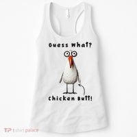 Guess What Chicken Butt Chicken Rooster Meme Funny Costume Women's Tank Top thumb 0