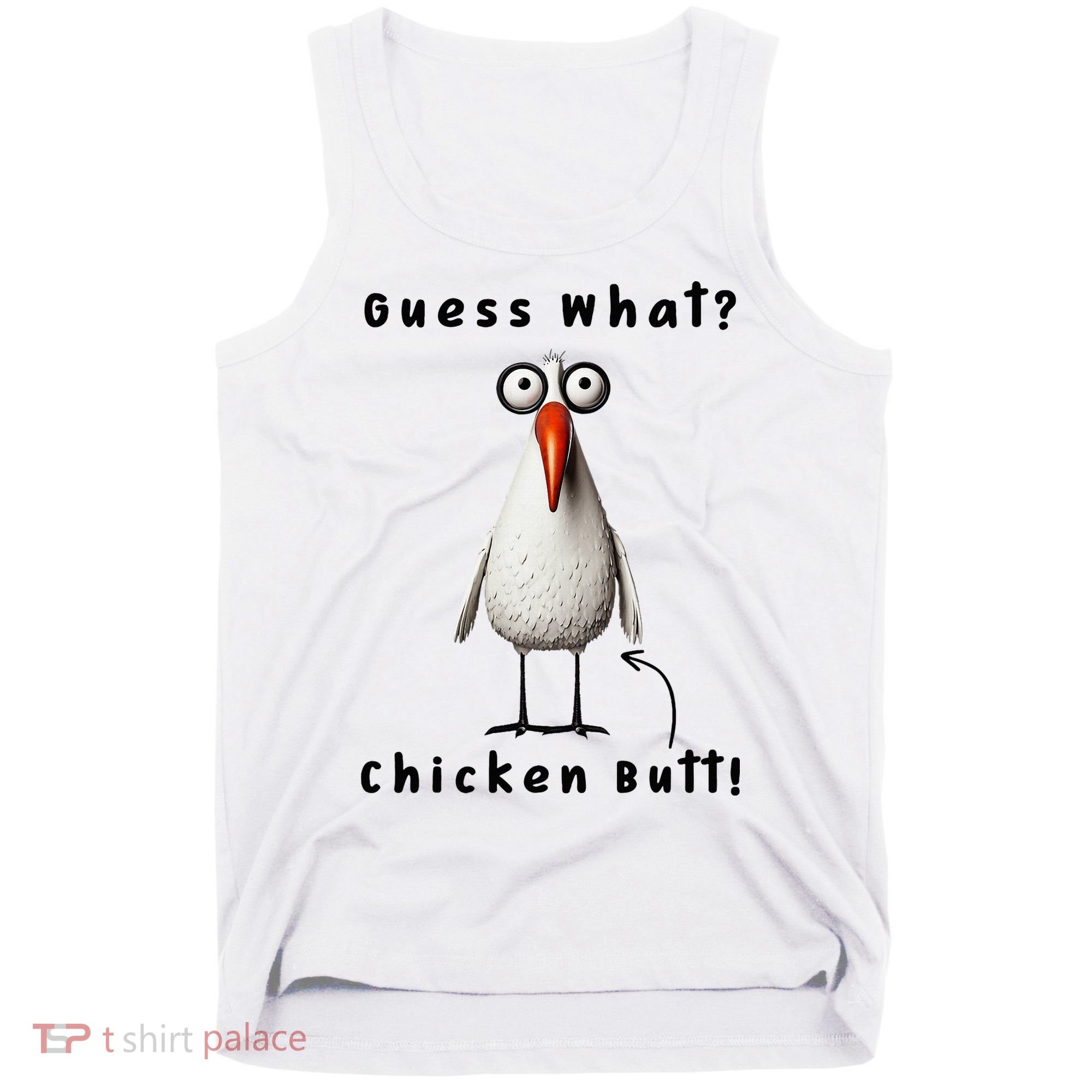 Guess What Chicken Butt Chicken Rooster Meme Funny Costume Tank Top