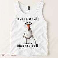 Guess What Chicken Butt Chicken Rooster Meme Funny Costume Tank Top thumb 2