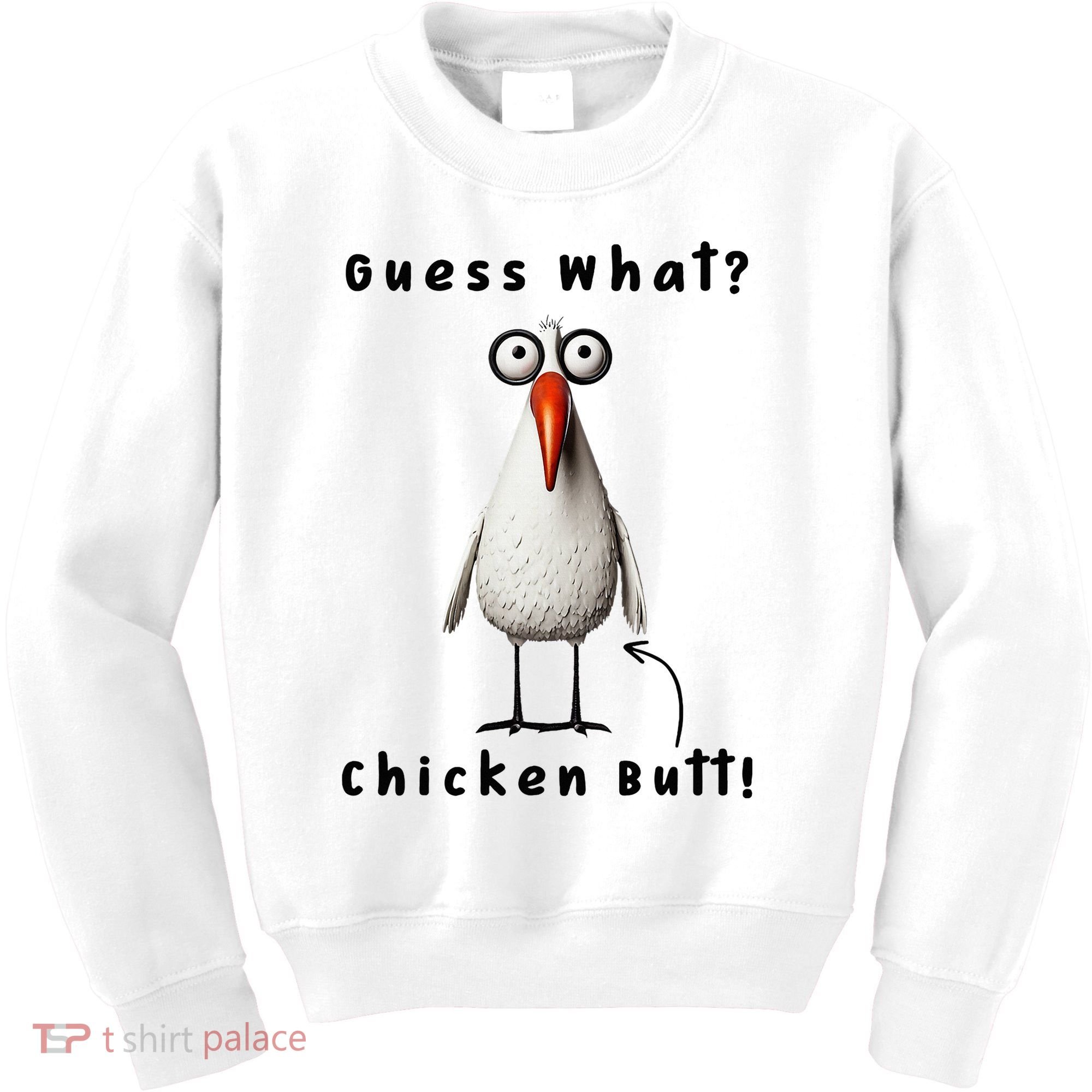 Guess What Chicken Butt Chicken Rooster Meme Funny Costume Kids Sweatshirt