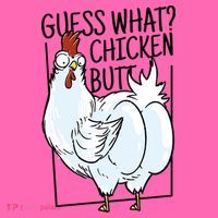 Guess What Chicken Butt Funny Stripe Pom Pom Beanie thumb 2