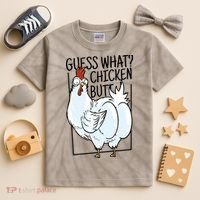 Guess What Chicken Butt Funny Kids Tie-Dye T-Shirt thumb 2
