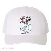 Guess What Chicken Butt Funny Yupoong Adult 5-Panel Trucker Hat thumb 0