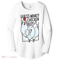 Guess What Chicken Butt Funny Women's Perfect Tri Tunic Long Sleeve Shirt thumb 0