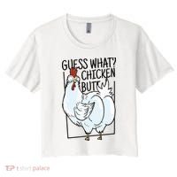 Guess What Chicken Butt Funny Women's Crop Top Tee thumb 0