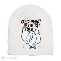 Guess What Chicken Butt Funny Short Acrylic Beanie thumb 0