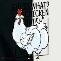 Guess What Chicken Butt Funny Women's Tri-Blend 3/4-Sleeve Raglan Shirt thumb 4