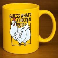 Guess What Chicken Butt Funny 11oz C Handle Ceramic Mug thumb 3