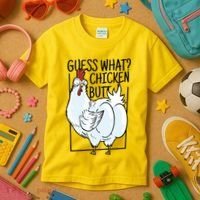 Guess What Chicken Butt Funny Kids T-Shirt thumb 3