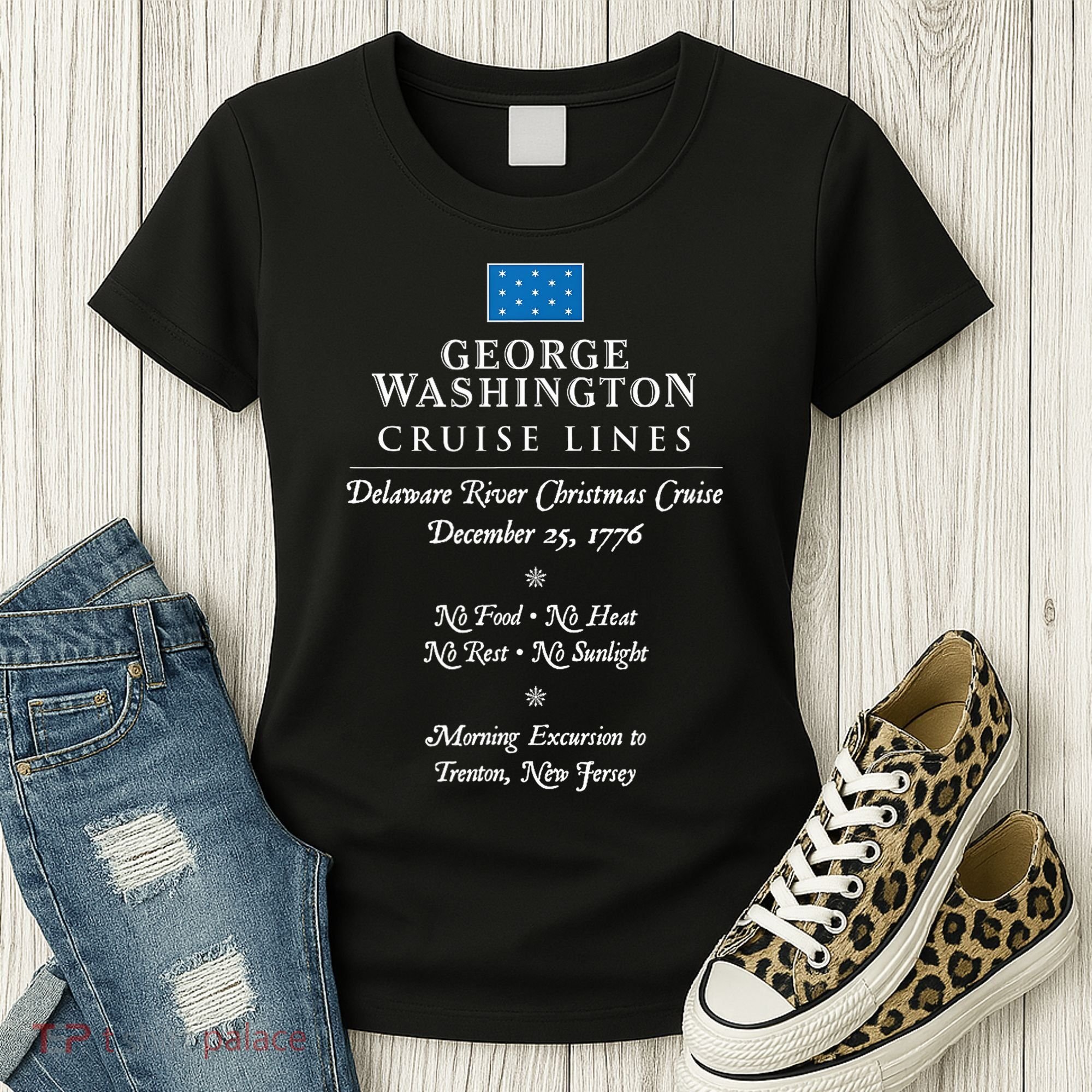 George Washington Crossing Delaware River 1776 Women's T-Shirt