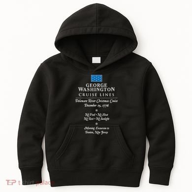 George Washington Crossing Delaware River 1776 Kids Hoodie