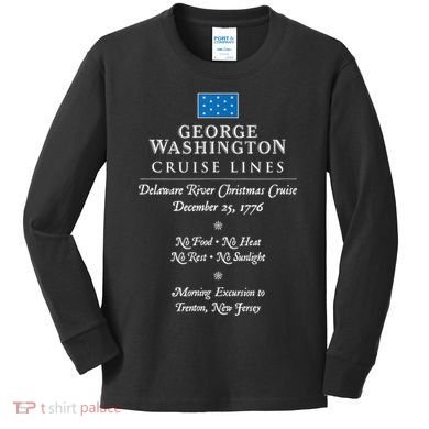 George Washington Crossing Delaware River 1776 Kids Long Sleeve Shirt