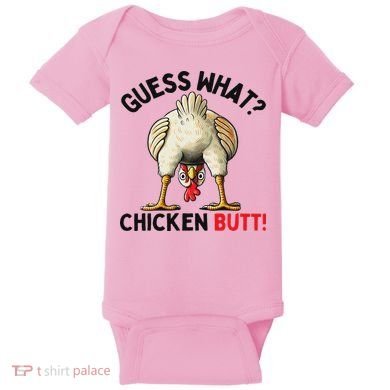 Guess What Chicken Butt Chicken Baby Bodysuit