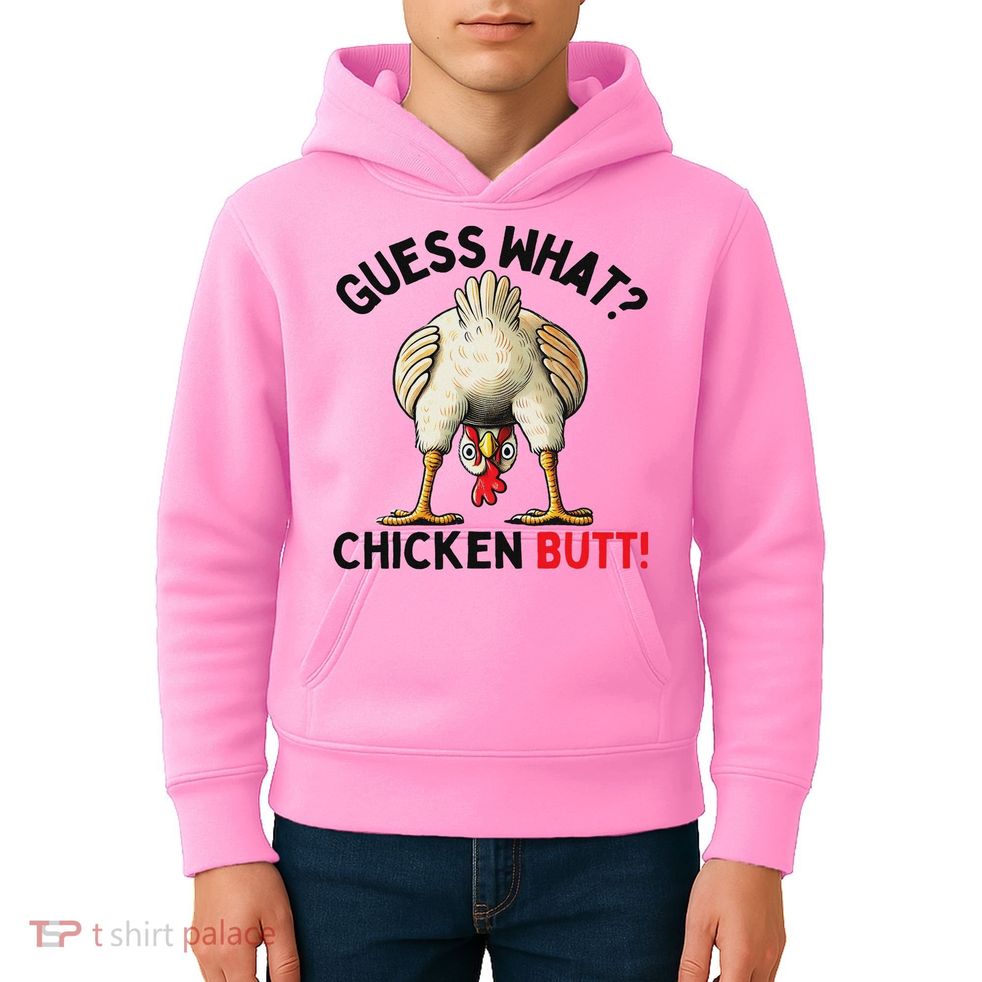 Guess What Chicken Butt Chicken Kids Hoodie