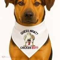 Guess What Chicken Butt Chicken USA-Made Doggie Bandana thumb 1