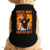 Guess What Chicken Butt Funny Saying Rooster Doggie Tank thumb 0