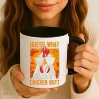Guess What Chicken Butt Funny Saying Rooster Coffee Mug thumb 3