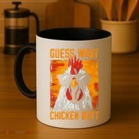Guess What Chicken Butt Funny Saying Rooster Coffee Mug thumb 4