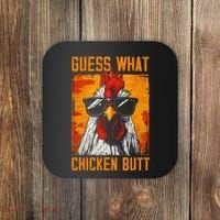 Guess What Chicken Butt Funny Saying Rooster Coaster thumb 0