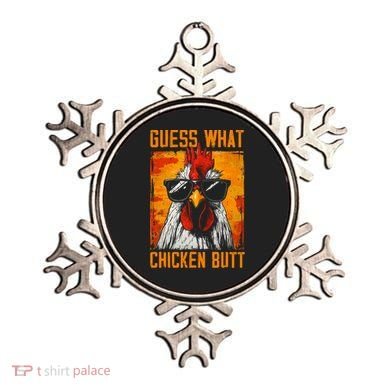 Guess What Chicken Butt Funny Saying Rooster Ornament